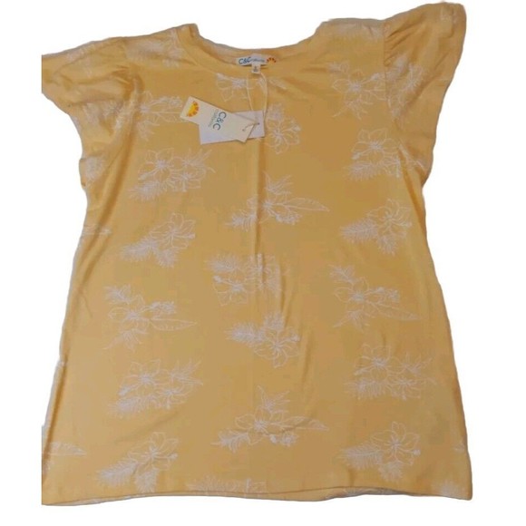 C&C California Matty M 2 Pc Lot Sz S T Shirt Tops Yellow Sky Blue NWT - Picture 2 of 11